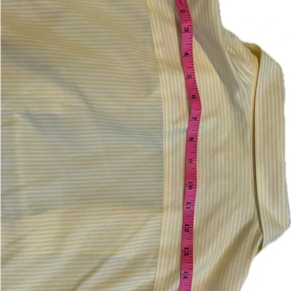 Chico's Striped Butter Yellow Button Down Shirt Sz 2 - Picture 10 of 11
